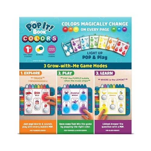 Chuckle & Roar Pop It! Book: Colors – Interactive Sensory Learning Book with Bilingual English & Spanish Play, Grow-with-Me Modes, Quiet Mode, Color Learning Toy for Toddlers Ages 1–4+ thumbnail 7