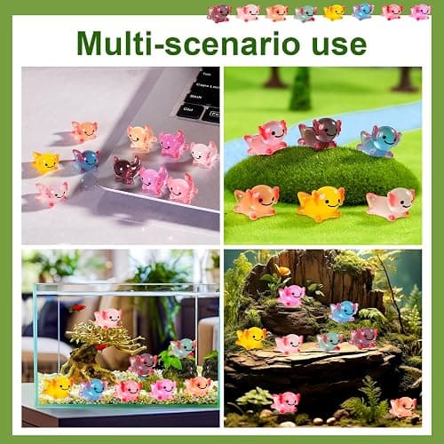 jrootouh 40 Pcs Luminous Mini Resin Axolotl Tiny Animals Miniature Axolotl Figures Glow in The Dark for DIY Garden Dollhouse Axolotl Figurines Accessories Micro Landscape Aquarium Party Decor thumbnail 5