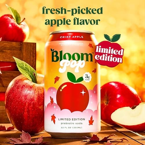Bloom Pop Prebiotic Soda, Gut Health Support, Crisp Apple, 12 Pack | Crisp Apple flavor with clinically backed prebiotics for gut health, metabolism support and soda satisfaction. thumbnail 4