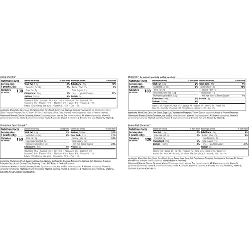 General Mills Cereal Variety Pack, Lucky Charms, Cinnamon Toast Crunch, Cheerios, and Honey Nut Cheerios, 8 Single Serve Pouches, 9.14 oz thumbnail 2