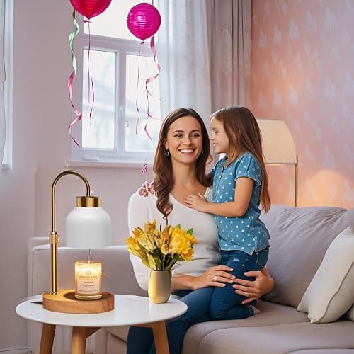 Candle Warmer Lamp with Dimmer Adjustable Height, 2/4/8H Timer,Vintage Home Decor for Scented Jar thumbnail 8