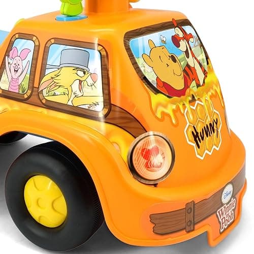 Kiddieland Winnie the Pooh Honey Van Ride-On with Lights & Sounds, Foot-to-Floor Push Car, Interactive Dashboard, Under-Seat Storage, for Toddlers 12–36 Months thumbnail 5