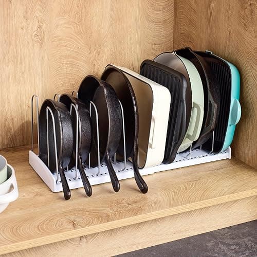 YouCopia StoreMore Expandable Cookware Rack with Tall Steel Wires, 12.5"-22" Wide Adjustable Pan Organizer for Kitchen Cabinet Storage, Premium Edition thumbnail 9