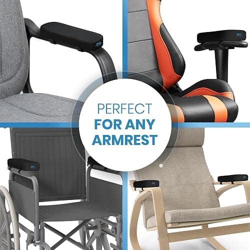 Everlasting Comfort Office Chair & Wheelchair Arm Pads - Cooling Memory Foam Arm Rest Cover for Desk, Gaming Chair, Wheelchair Armrest Pads thumbnail 6