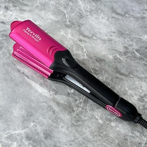 Terviiix Crimper Hair Iron with 4 Interchangeable Plates, Keratin & Argan Oil Infused Hair Crimper for Women, Volumizing Crimping Iron for Thin Fine Hair, 5 Heat Settings & 60 Mins Auto Off, Pink thumbnail 9