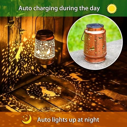Dog Solar Lanterns Outdoor Waterproof Hanging Solar Lights Dog Gifts for Women Men Metal Decorative LED Lanterns for Yard, Patio, Lawn, Tabletop, Pathway, Landscape, Garden Decor, Dog Lovers Gifts thumbnail 4