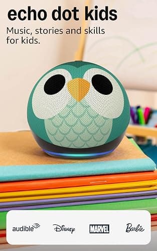 Amazon Echo Dot Kids (newest model) - Designed for kids, with Alexa+ Early Access, parental controls, Includes 1 Year of Amazon Kids+, Owl thumbnail 8