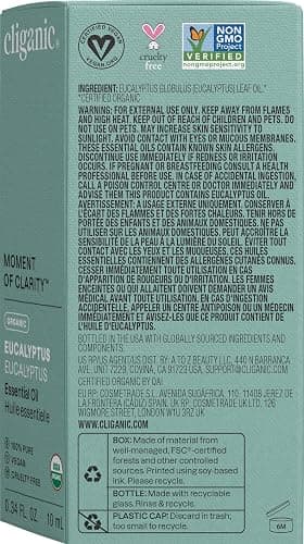 Cliganic USDA Organic Eucalyptus Essential Oil, 100% Pure | Natural Aromatherapy Oil for Diffuser Steam Distilled | Non-GMO Verified (Packaging May Vary) thumbnail 10