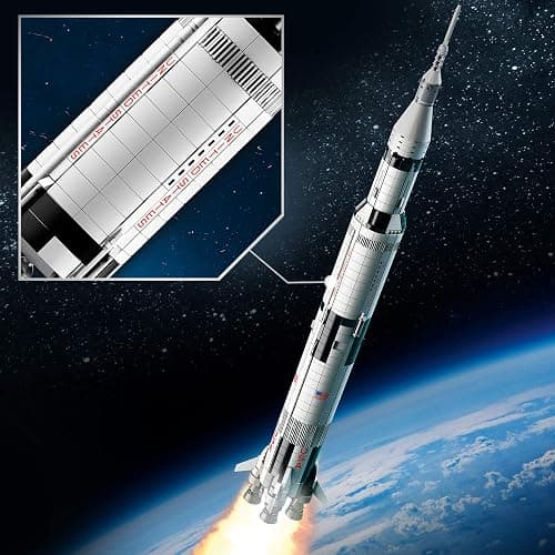 LEGO 92176 Ideas NASA Apollo Saturn V Space Rocket and Vehicles, Spaceship Collectors Building Set with Display Stand [Amazon Exclusive], 14+ years thumbnail 6