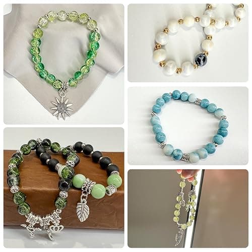 Rujiaoa 8mm Crackle Glass Beads for Bracelets, 600PCS Round Crystal Jewelry Making Kit for Adults & Beginners, DIY Gifts Crafts thumbnail 5