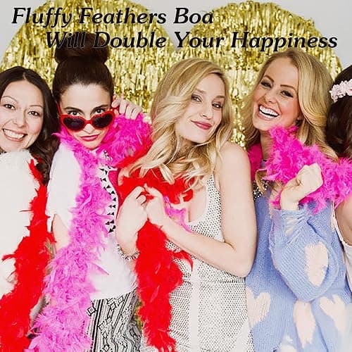 Larryhot Yellow Feather Boa Feathers - 45g 2 Yards Boas for Party Bulk,Christmas,Wedding Centerpieces,Concert,Art Photo and Home Decor(45g-Yellow) thumbnail 2