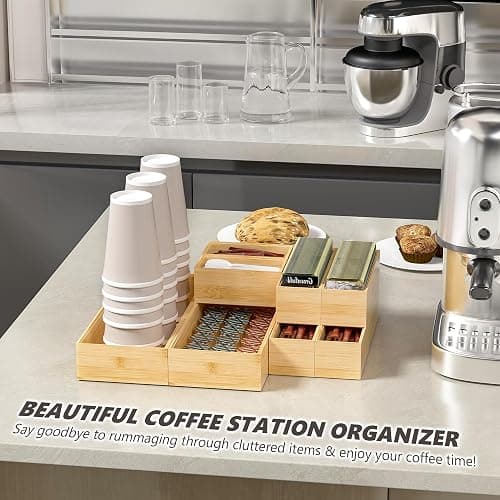 Greatseas Kitchen Drawer Organizer Tray, Stackable Bamboo Deep Drawer Organizer for Large Silverware, Utensils, Cutlery, Flatware,Junk Drawer, Dresser, Bathroom, 17" x 6" x 2.5" (Set of 2) thumbnail 2