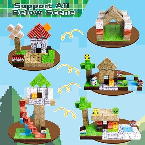 ToyUnited Magnetic Blocks-100PCS Magnetic Building Blocks Magnet Cube Toys Stacking,Build Forest World Set,STEM Montessori Sensory Toys for Kids Boys Girls Age 3 4 5 6 7 8 9 10 Easter Birthday Gift thumbnail 3