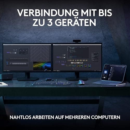 Logitech MX Keys S kabellose Tastatur, Low Profile, Fluid Quiet Typing, Programmable Keys, Backlighting, Bluetooth, USB C Rechargeable, für Windows PC, Linux, Chrome, Mac, Deutsches QWERTZ - Grau thumbnail 11