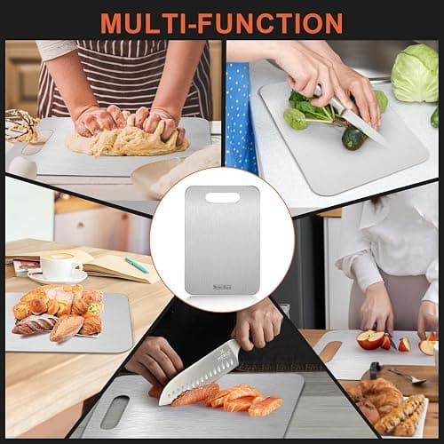 Stron-Dura Cutting Boards for Kitchen, Cutting Board, Foodgrade Stainless Steel Cutting Board for Meat,Fruit, Vegetables, Outdoor or Indoor, L 15 .4" * 11" thumbnail 6