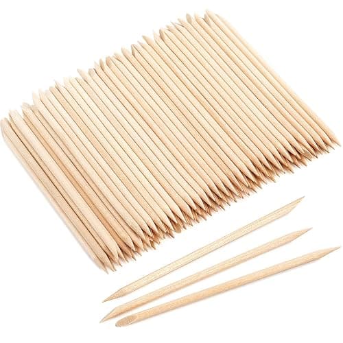 EWVVSS 600 Pcs 4.5 Inch Orange Sticks for Nails Double Sided Multi-Use Wooden Cuticle Pusher Sticks Manicure Pedicure Tool Cuticle Sticks or Eyebrow Waxing Sticks for Facial Hair Removal - Image 1