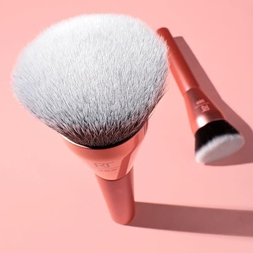 Real Techniques Glow Round Base Makeup Brush, For Liquid & Cream Makeup, Flat Top Foundation Brush For Buffing & Blending Up Coverage, Dense, Synthetic Bristles, Vegan & Cruelty Free, 1 Count thumbnail 8