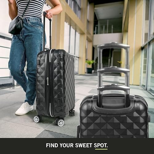Kenneth Cole REACTION Diamond Tower Collection Lightweight Hardside Expandable 8-Wheel Spinner Travel Luggage, Deep Teal, 20-Inch Checked thumbnail 7