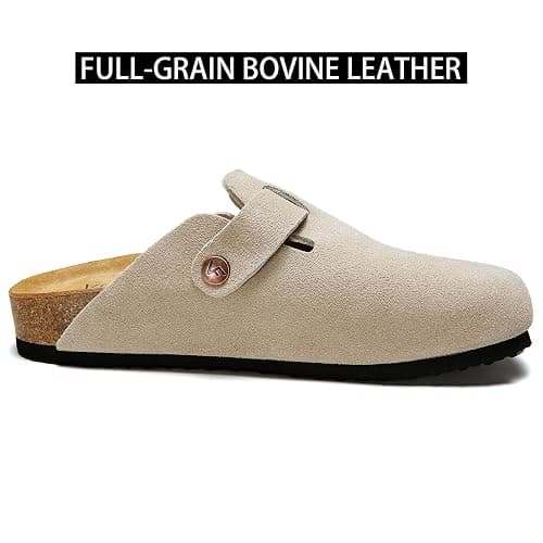 VLUUKUPFASIN Women's Genuine Suede Clogs for Women Men Slip On-Arch Support Comfortable Mules & Potato Shoes with Adjustable Buckle Casual Footwear Unisex thumbnail 5