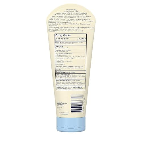 Aveeno Baby Daily Moisture Lotion with Natural Colloidal Oatmeal & Dimethicone, Fragrance-Free, 8 oz thumbnail 3