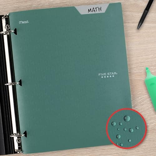 Five Star 2-Pocket Plastic Folder with Stay-Put Tabs, Fits 3-Ring Binder, Holds 8.5" x 11" Paper, Assorted Colors, 4 Pack (333420B) thumbnail 6