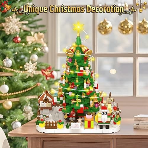 Advent Calendar 2025 Adult, 1088 Pieces Christmas Tree Building Kit with Led Light, 24 Days Christmas Countdown Christmas Tree Building Toy Set, Ideal Xmas Gift Toy for Teen Boy thumbnail 2