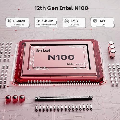 NIMO Mini PC Desktop, 16GB RAM 1TB SSD 12th Gen N100(Beat i3 1115G4) Mini Desktop Computers with USB3.2 BT5.2 WiFi 6, 4K Triple-Monitor Display Micro Computer for Student Home Office thumbnail 2