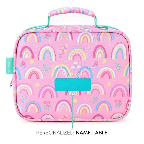 mibasies Kids Lunch Box for Girls Toddler, Insulated and Reusable Lunch Bag for School, Pink Rainbow thumbnail 6