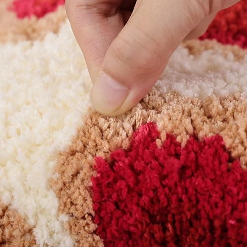 FROZZUR Tomato Cute Bath Mat for Bathroom, Red Round Bath Mat Non Slip Food Shaped Washable Bathtub Rug Bathroom Decor Tub Watermelon Kitchen Decoration thumbnail 4