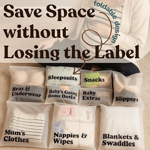 Hospital Bag Organiser Pouches 22 With Labels Hospital Bag Maternity Essentials For Baby Maternity Organiser Bags For Mum And Newborn Pregnancy Essentials Pouches For Mum And Baby In Various Sizes thumbnail 5