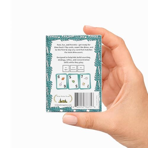 Niche Nation Games Dino Dash Dinosaur Card Game for Ages 4-6 - Quick-Counting Dino-Slapping Game Fast, Fun, and Frenetic - Smart Card Game for Kids 4-6 & 2-4 Players - Dinosaur Gifts thumbnail 4