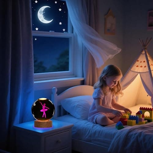 Ballet Night Light, Dance Recital Gifts, K9 3.15 Inch (80mm) Crystal Ball Lamp with 16 Colors Remote Upgraded Lamp for Birthday Xmas Cool Fairygirl Figurines Gifts for Ballerina Girls Room Decor thumbnail 8