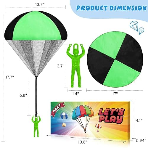Parachute Toy for Kids, Outdoor Toys Flying Parachute Men, Inside & Outside Toys for or 3 4 5 6 7 8 9 10 11 12 Year Old, Christmas Stocking Stuffers for Kids Grandkids Ideal 2025 Unique Party Favors thumbnail 2