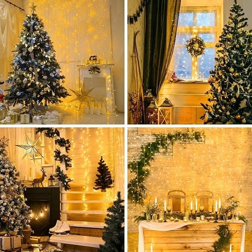 suddus Curtain Lights for Bedroom, 200 Led Hanging String Light Outdoor, Fairy Curtain Lights Indoor for Christmas, Dorm, Wall, Backdrop, Window, Wedding, Party, Birthday Decor, Warm White thumbnail 9
