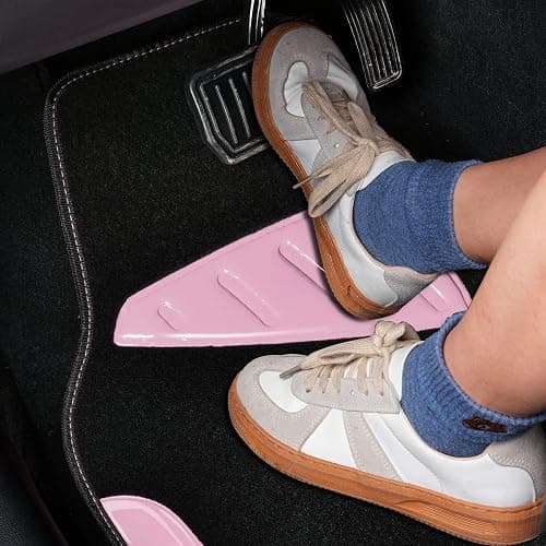 CAR PASS Jelly Waterproof Universal Fit Car Floor Mats, Girly Car Carpet Mats with Anti-Slip Nibbs Backing & Driver Heel Pad Fit for SUV, Vans, sedans, Cute car mats of 4pcs for Women (Pink) thumbnail 4
