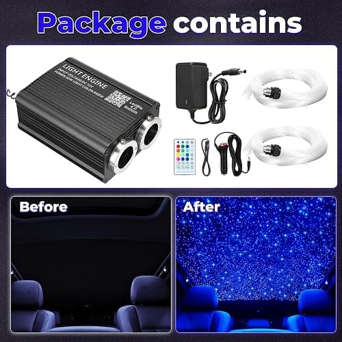 GEARPASS 36W Headliner Light Kit, Twinkle Star Lights for Car Decor 1000pcs*0.03in*9.8ft/3m, Fiber Optic Star Ceiling Lights APP/Remote Control for Car Roof Home Ceiling thumbnail 5