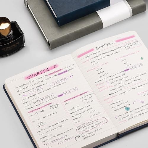 AHGXG Thick Journal Lined Notebook - 320 Numbered Pages A5 College Ruled Notebook for Writing, 100gsm Lined Paper, Leather Hardcover, for Women Men Work Office School, 5.75'' X 8.38''-Dark Blue thumbnail 6