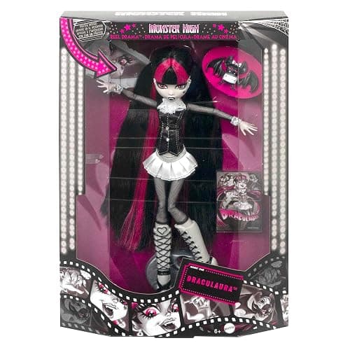 Monster High Reel Drama Doll, Draculaura in Black and White, Collectible Reproduction with Doll-Size and Life-Size Posters, Horror Flick Theme​​​ thumbnail 7