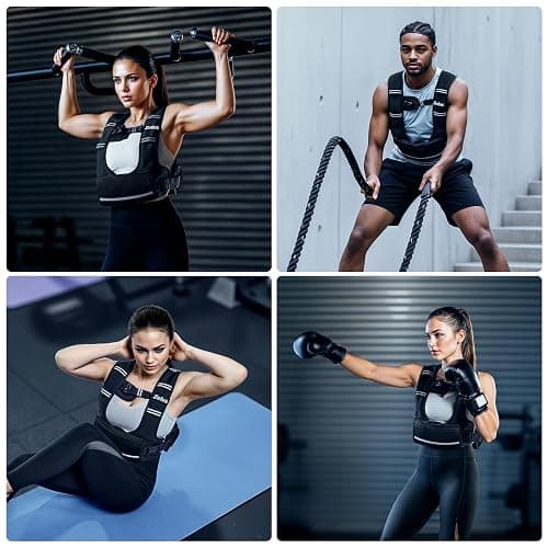 ZELUS Adjustable Weighted Vest for Women Men, Ergonomic Fit Training Vest | Available in 4–10 LB, 11–20 LB, and 20–32 LB Options with 6 Removable Weights for Walking, Cardio, and Strength Training thumbnail 7