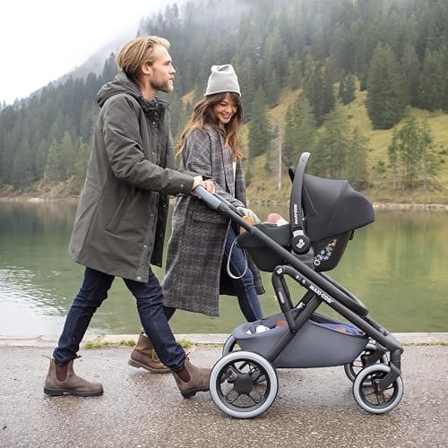 Maxi-Cosi CabrioFix i-Size, Baby Car Seat, 0–12 Months, Max. 12kg, Lightweight Car Seat Newborn (3.2kg), Large Sun Canopy, Extra Padded Seat, Fits most Maxi-Cosi Pushchairs, Essential Black thumbnail 11