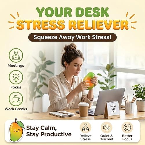 2 Packs Crunchy Mango Squishy Toys, ASMR Crunchy Squishy Stress Ball | Soft Color Changing Squishy Mango with ASMR Crunchy Sound, Portable for Office/Desk/Travel, Party Favor, Gifts for All Ages thumbnail 5