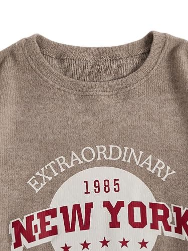 SOLY HUX Women's Graphic Crewneck Sweater Long Sleeve Drop Shoulder Knit Tops Preppy Clothes thumbnail 4