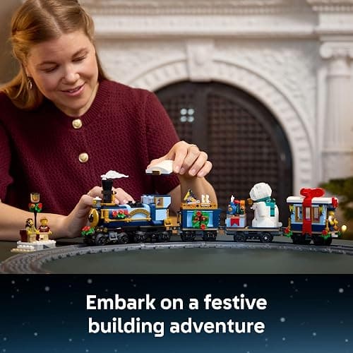 LEGO Icons Holiday Express Train Building Set for Adults, Ages 18+ - Seasonal Home Decor for Bedroom or Book Shelf - Christmas Train W/Track & 4 Minifigures - Gift Idea for Holidays - 10361 thumbnail 3