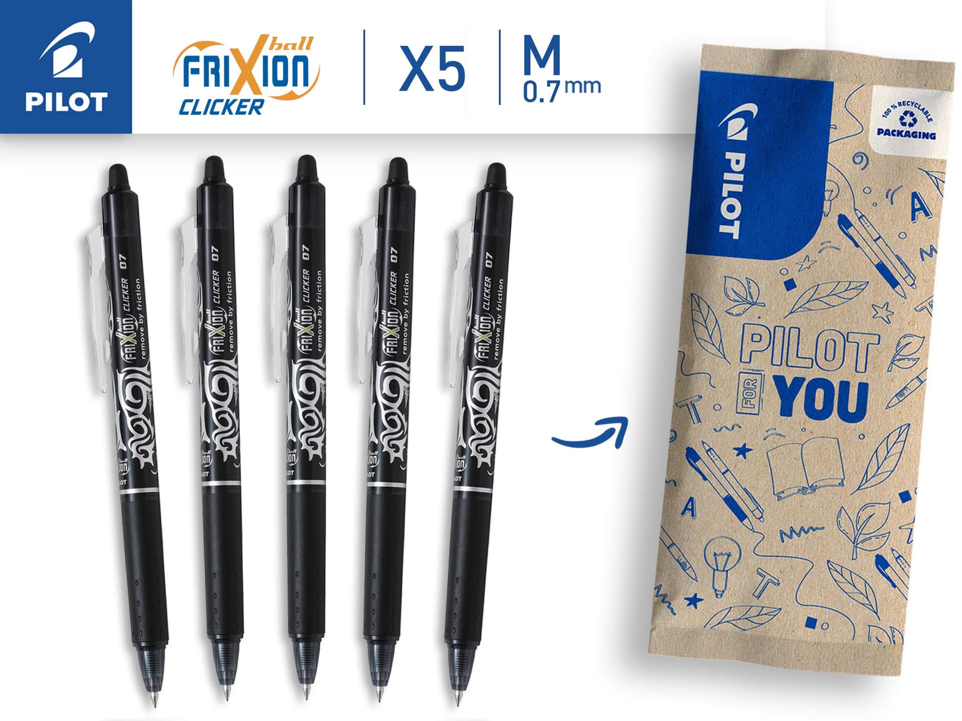 Pilot Pen 3131910538325 Ballpoint Pen, 5 Set, Black thumbnail 2