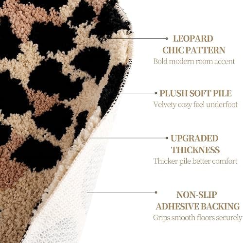 Dripykiaa Cheetah 8 Ball Rug Room Decor 24" Round Leopard Print Room Decor, Soft Plush Area Rug for Trendy Bedroom, Living Room, Dorm, Modern Aesthetic Home Accents for Women & Teens thumbnail 3