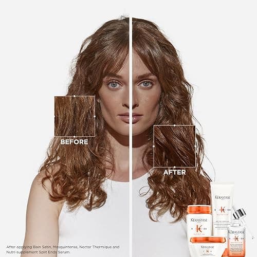 Kerastase Nectar Thermique Heat Protecting Cream - Anti-Frizz, Softness & Shine, Heat Protection, With Niacinamide, For Medium to Thick Dry Hair thumbnail 3