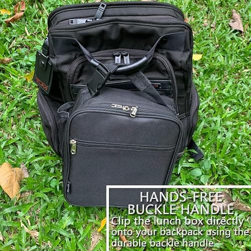 FlowFly Kids Lunch Box Insulated Letter Print Soft Bag Mini Cooler Back to School Thermal Meal Tote Kit for Girls, Boys, Black thumbnail 6