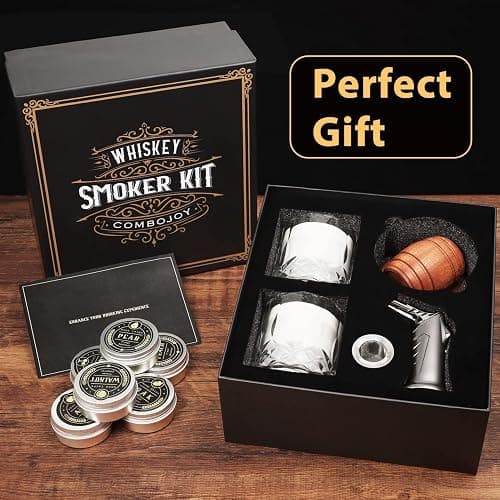 Whiskey Smoker Kit with Torch - 6 Flavors Wood Chips, 2 Glasses, 2 Ice Ball Molds - Cocktail Smoker Infuser Kit, Old Fashioned Drink Smoker Kit, Birthday Bourbon Whiskey Gifts for Men,Dad(NO Butane) thumbnail 8