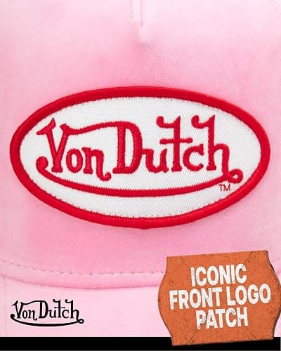 Von Dutch Unisex Velvet Trucker Hat, Curved Bill, Mesh Back, Snapback thumbnail 6