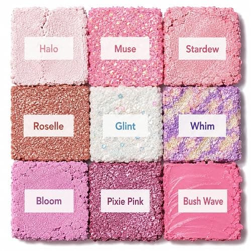 UNLEASHIA Glitterpedia Eyeshadow Palette, High Pigment Shimmer Glitter Eyeshadow, Sparkle Eye Makeup Palette, Long-Lasting Blendable Korean Makeup, Vegan (No.9 All of Pink Glitter) thumbnail 2